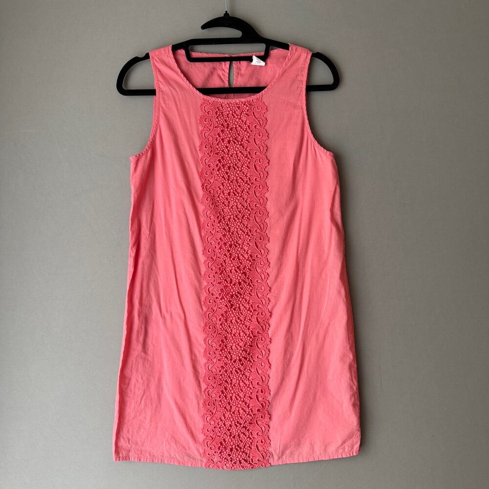 J. Crew sz XS pink 100% cotton shift mod sleeveless mini dress
